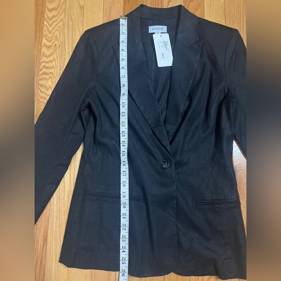 NWT Evereve Brandi Blazer Jacket. Black linen blend. Womens XS. - Picture 9 of 14